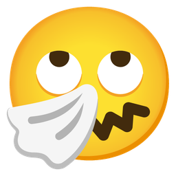 sneezing face and face with rolling eyes