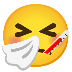 sneezing face and face with thermometer