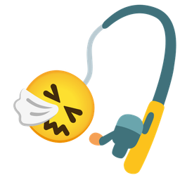 sneezing face and fishing pole
