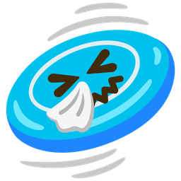sneezing face and flying disc