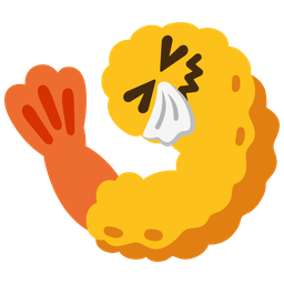 sneezing face and fried shrimp