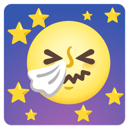 sneezing face and full moon face