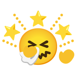 sneezing face and glowing star
