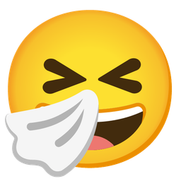 Sneezing face and Grinning face