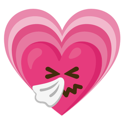 sneezing face and growing heart
