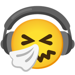 sneezing face and headphone