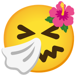 sneezing face and hibiscus