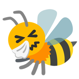 sneezing face and honeybee