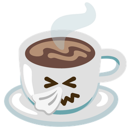 sneezing face and hot beverage