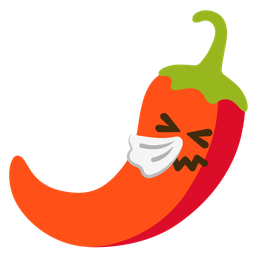 sneezing face and hot pepper
