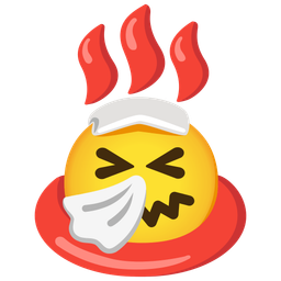 sneezing face and hot springs