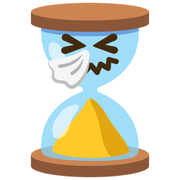 sneezing face and hourglass done