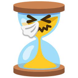 sneezing face and hourglass not done