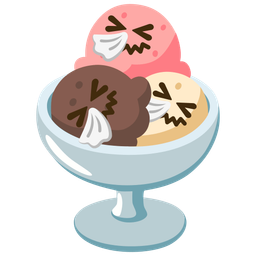 sneezing face and ice cream