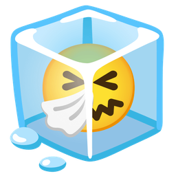 sneezing face and ice