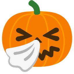 sneezing face and jack-o-lantern