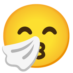 Sneezing face and Kissing face with smiling eyes