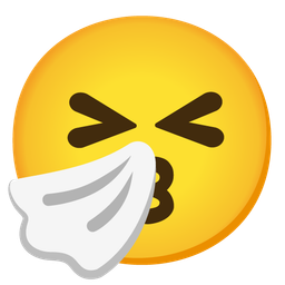 Sneezing face and Kissing face