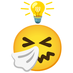 sneezing face and light bulb