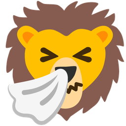 sneezing face and lion