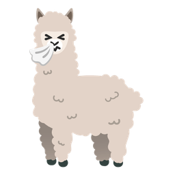 sneezing face and llama