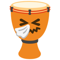sneezing face and long drum