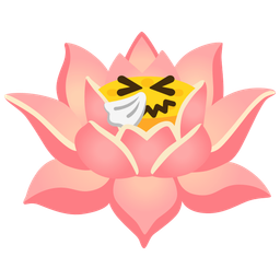 sneezing face and lotus