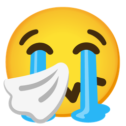 sneezing face and loudly crying face