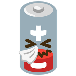 sneezing face and low battery