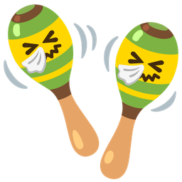 sneezing face and maracas