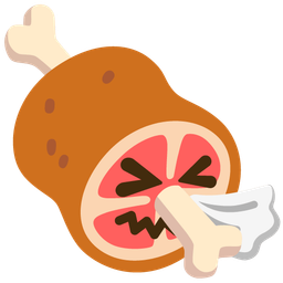 sneezing face and meat on bone