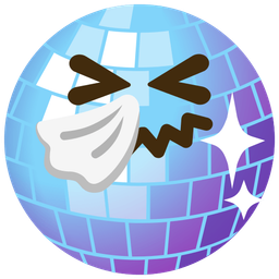 sneezing face and mirror ball