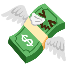sneezing face and money with wings