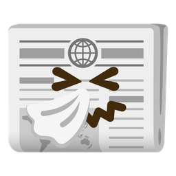 sneezing face and newspaper