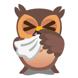 sneezing face and owl