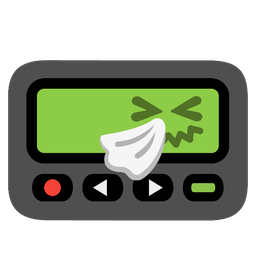 sneezing face and pager