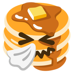 sneezing face and pancakes