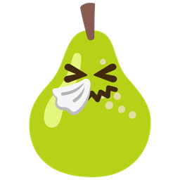 sneezing face and pear
