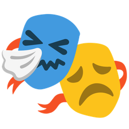 sneezing face and performing arts
