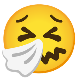 sneezing face and persevering face