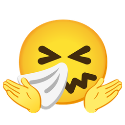 sneezing face and person shrugging