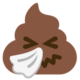 sneezing face and pile of poo