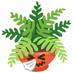 sneezing face and potted plant