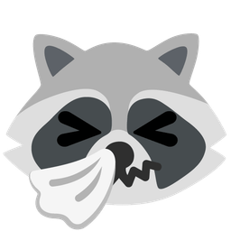 sneezing face and raccoon