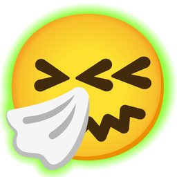 sneezing face and radioactive