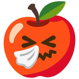 sneezing face and red apple
