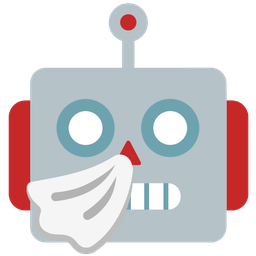 sneezing face and robot