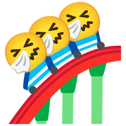 sneezing face and roller coaster