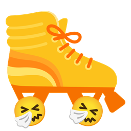 sneezing face and roller skate