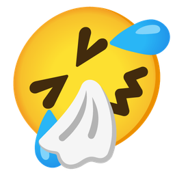 Sneezing face and Rolling on the floor laughing